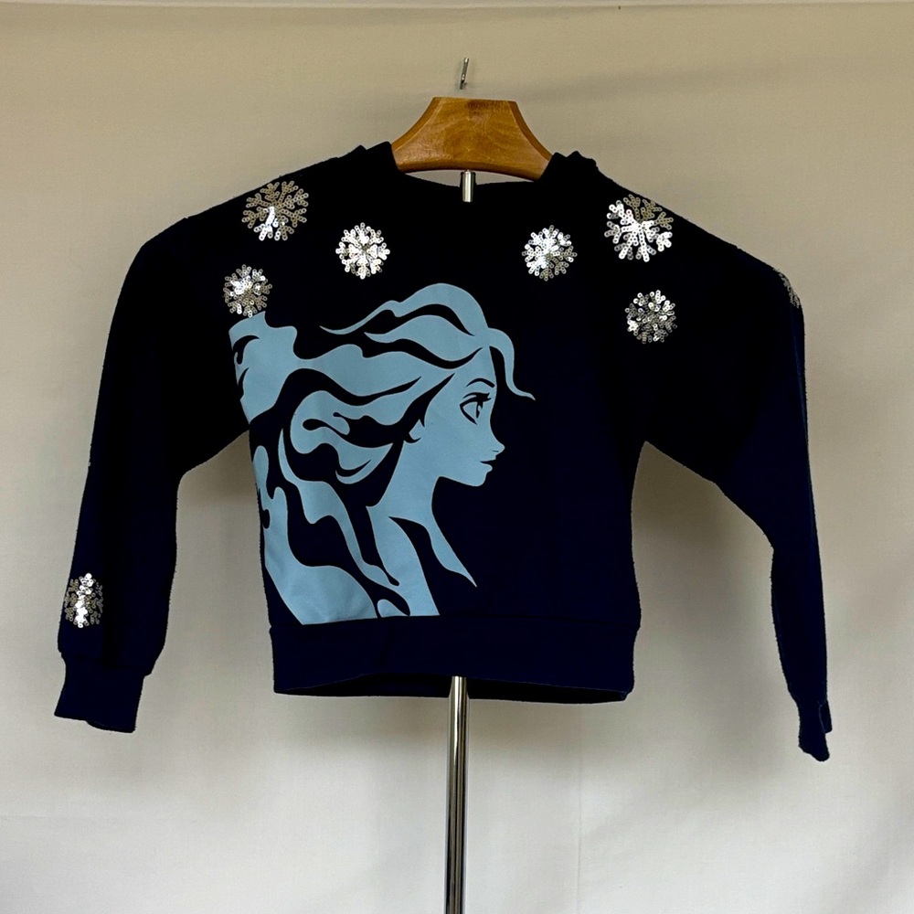 DISNEY | Frozen 2 Elsa Navy Sweatshirt with Silver Sequin Snowflakes ❄️